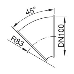 Viessmann Rohrbogen 45 Grad mit Bördelrand... VIESSMANN-ZK02980  (Abb. 1)