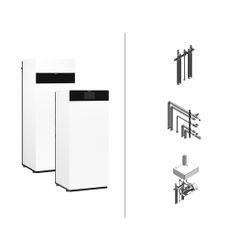 Viessmann Paket Vitodens 222-F B2SH Gas-Brennwertkompaktgerät 11kW 3,5" mit Anbausatz oben AP VD... VIESSMANN-Z029935  (Abb. 1)