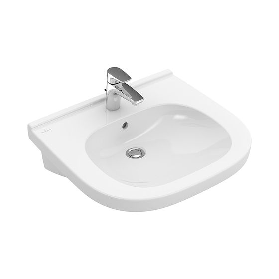 Villeroy & Boch Waschbecken ViCare 600x550mm Oval 1 Hahnloch mit Überlauf Weiß Alpin