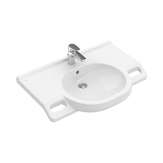 Villeroy & Boch Waschbecken ViCare 810x560mm Oval 1 Hahnloch ohne Überlauf Weiß Alpin