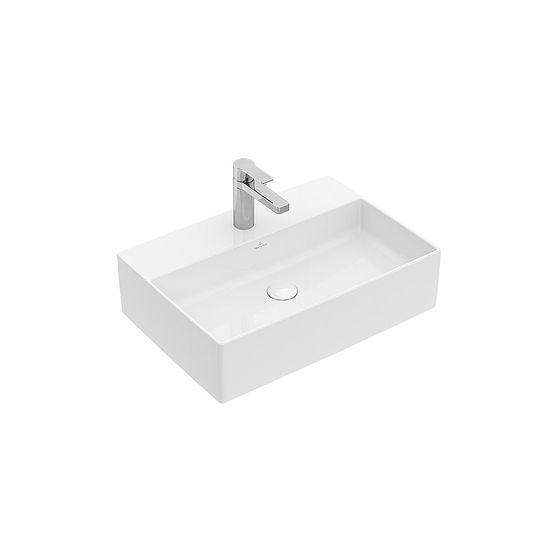 Villeroy & Boch Aufsatzwaschtisch Memento 2.0 600x420mm rechteckig 1 Hahnloch ohne Überlauf Stone White CeramicPlus