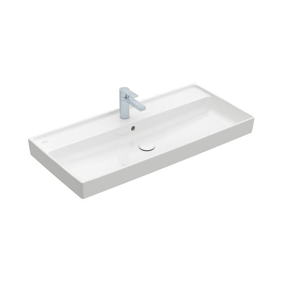 Villeroy & Boch Schrankwaschtisch Collaro 1000x470mm rechteckig 1 Hahnloch mit Überlauf geschliffen Weiß Alpin CeramicPlus