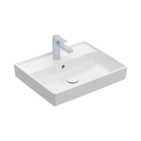 Villeroy & Boch Waschbecken Collaro 550x440mm Rechteck 1 Hahnloch mit Überlauf Weiß Alpin