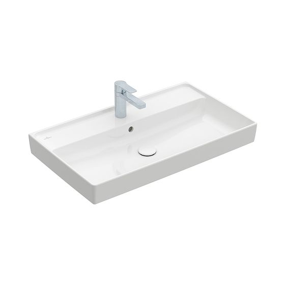 Villeroy & Boch Schrankwaschtisch Collaro 800x465mm rechteckig 1 Hahnloch mit Überlauf geschliffen Weiß Alpin CeramicPlus