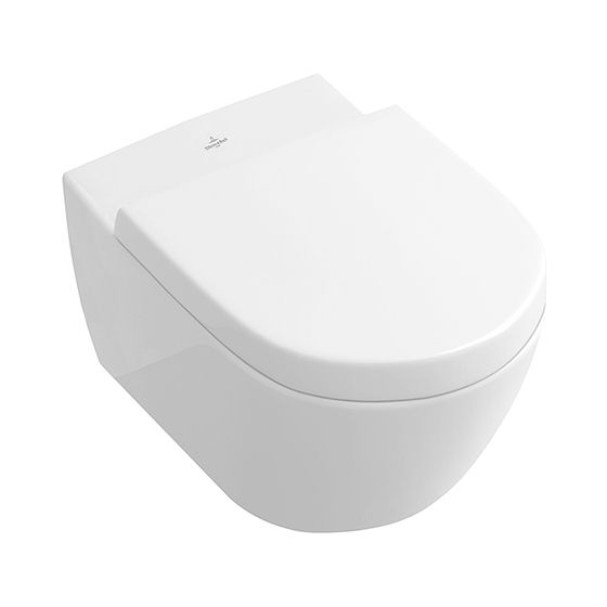 Villeroy & Boch Tiefspül-WC spülrandlos Subway 2.0 370x560x365mm Oval wandh. Abg. waagerecht Direct-Flush Weiß Alpin CeramicPlus