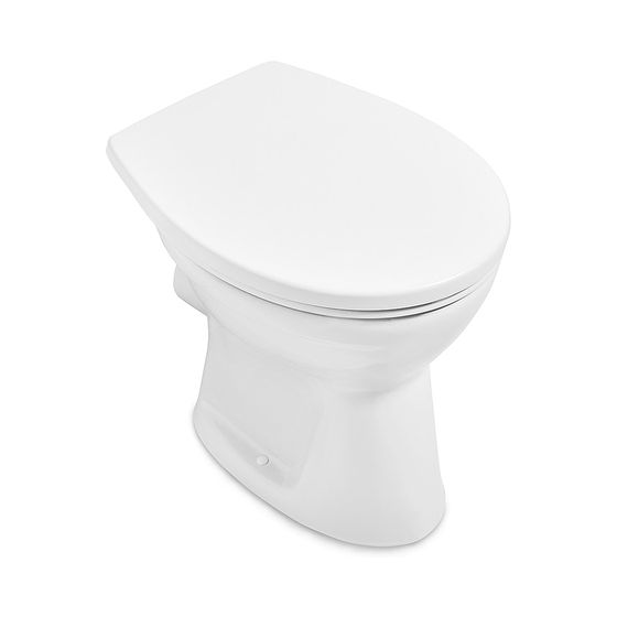 Villeroy & Boch Flachspül-WC spülrandlos O.novo 360x460x395mm Oval bodenstehend Abgang waagerecht Direct-Flush, Weiß Alpin