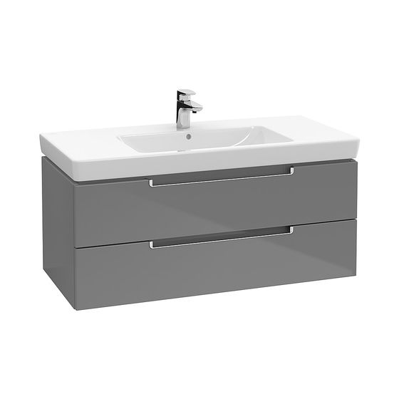 Villeroy & Boch Waschtischunterschrank Subway 2.0 00 987x520x449mm 2 Auszüge, Waschtisch mittig, Glossy Grey