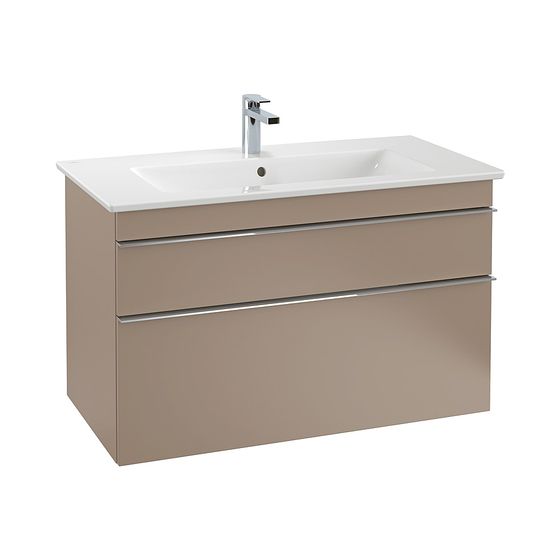 Villeroy & Boch Waschtischunterschrank Venticello 953x590x502mm 2 Auszüge, Kansas Oak, Griff: Chrome, Becken mittig