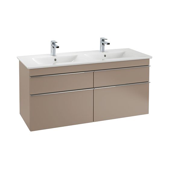 Villeroy & Boch Waschtischunterschrank Venticello 01 1253x590x502mm 4 Auszüge, Waschtisch mittig, Glossy Grey