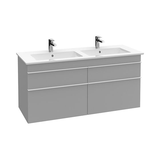 Villeroy & Boch Waschtischunterschrank Venticello 05 1253x590x502mm 4 Auszüge, Waschtisch mittig, Glossy Grey