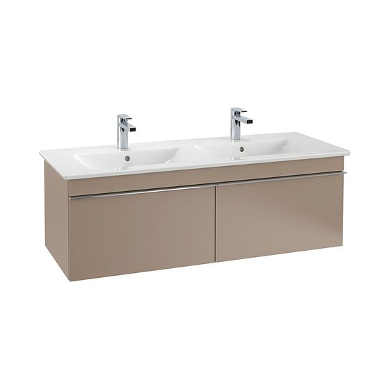 Villeroy & Boch Waschtischunterschrank Venticello 02 1253x420x502mm 2 Auszüge, Waschtisch mittig, Truffle Grey