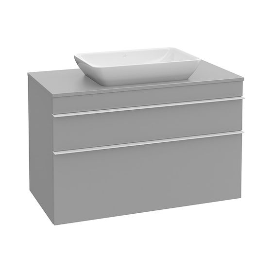 Villeroy & Boch Waschtischunterschrank Venticello 05 757x606x502mm 2 Auszüge, Waschtisch mittig, Truffle Grey