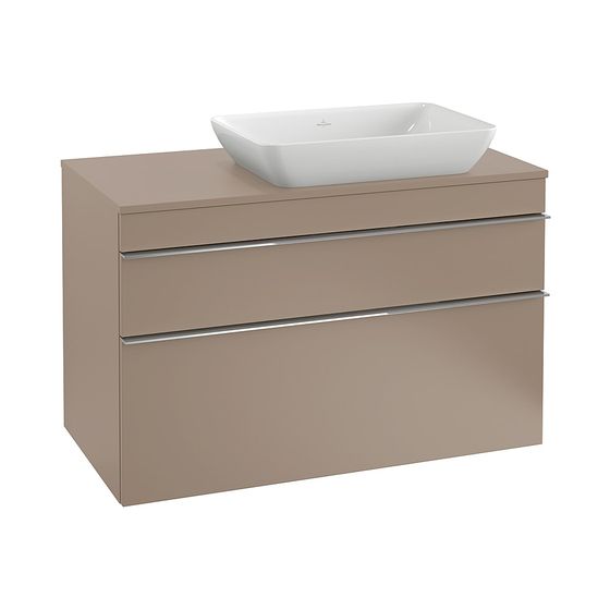 Villeroy & Boch Waschtischunterschrank Venticello 01 957x606x502mm 2 Auszüge, Waschbecken rechts, Glossy Grey