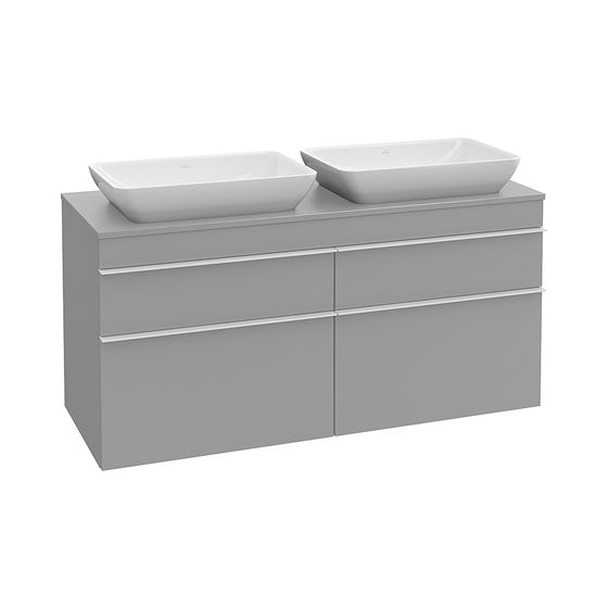 Villeroy & Boch Waschtischunterschrank Venticello 1257x606x502mm 4 Auszüge, Waschtisch mittig, Glossy Grey