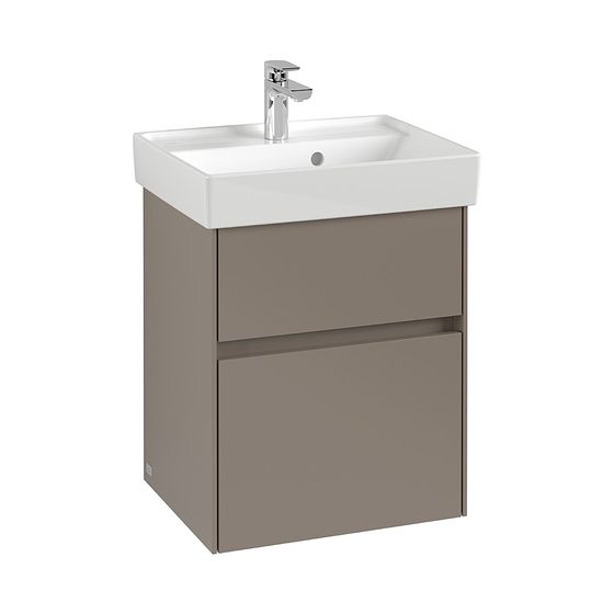 Villeroy & Boch Waschtischunterschrank Collaro 460x546x374mm 2 Auszüge, Waschbecken mittig, Glossy Grey