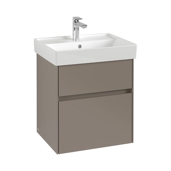 Villeroy & Boch Waschtischunterschrank Collaro 510x546x414mm 2 Auszüge, Waschbecken mittig, Truffle Grey