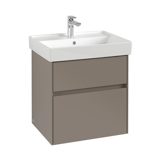 Villeroy & Boch Waschtischunterschrank Collaro 554x546x444mm 2 Auszüge, Waschbecken mittig, Truffle Grey