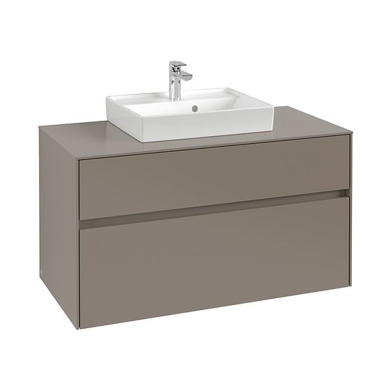 Villeroy & Boch Waschtischunterschrank Collaro C016B0 1000x548x500mm mit Beleuchtung, 2 Auszüge, Waschtisch mittig, Stone Oak