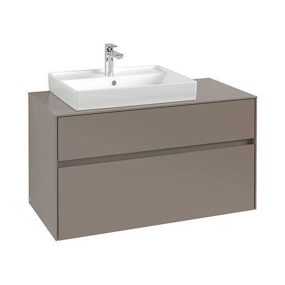 Villeroy & Boch Waschtischunterschrank Collaro C017B0 1000x548x500mm mit Beleuchtung 2 Auszüge, Waschbecken links, Nordic Oak