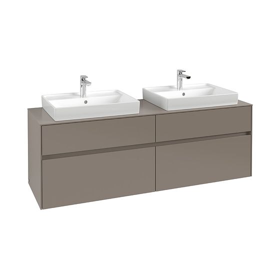 Villeroy & Boch Waschtischunterschrank Collaro C024 1600x548x500mm 4 Auszüge, für 2 Waschbecken Glossy Grey