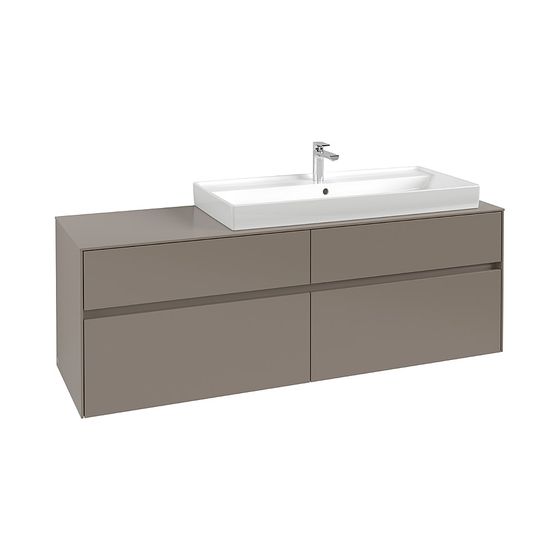 Villeroy & Boch Waschtischunterschrank Collaro C030B0 1600x548x500mm mit Beleuchtung 4 Auszüge, Waschbecken rechts, Stone Oak