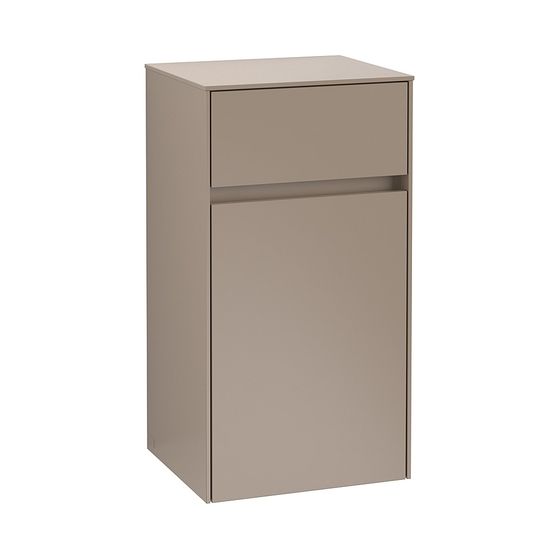 Villeroy & Boch Seitenschrank Collaro 404x748x349mm 1 Tür, 1 Schublade, Anschlag links, Glossy Grey