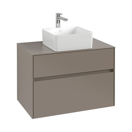 Villeroy & Boch Waschtischunterschrank Collaro C037B0 800x548x500mm mit Beleuchtung, 2 Auszüge, Waschtisch mittig, Kansas Oak