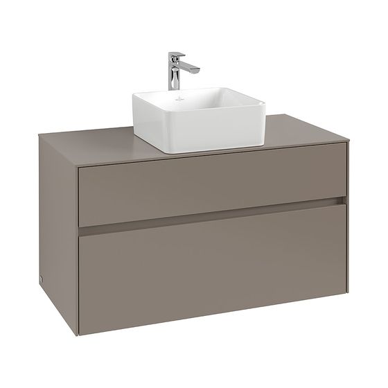 Villeroy & Boch Waschtischunterschrank Collaro C038B0 1000x548x500mm mit Beleuchtung 2 Auszüge, Waschtisch mittig, Nordic Oak