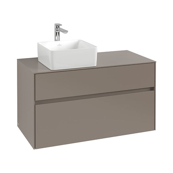 Villeroy & Boch Waschtischunterschrank Collaro C039B0 1000x548x500mm mit Beleuchtung 2 Auszüge Waschbecken links, Arizona Oak