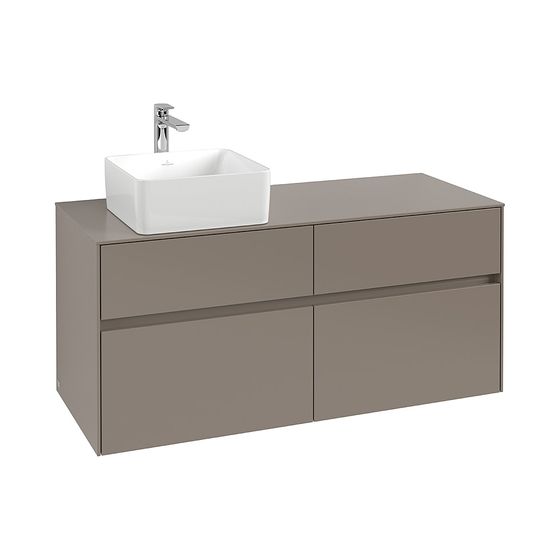 Villeroy & Boch Waschtischunterschrank Collaro C042B0 1200x548x500mm mit Beleuchtung, 4 Auszüge, Waschbecken links, Stone Oak