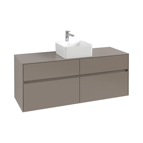 Villeroy & Boch Waschtischunterschrank Collaro C045B0 1400x548x500mm mit Beleuchtung, 4 Auszüge, Waschtisch mittig, Stone Oak