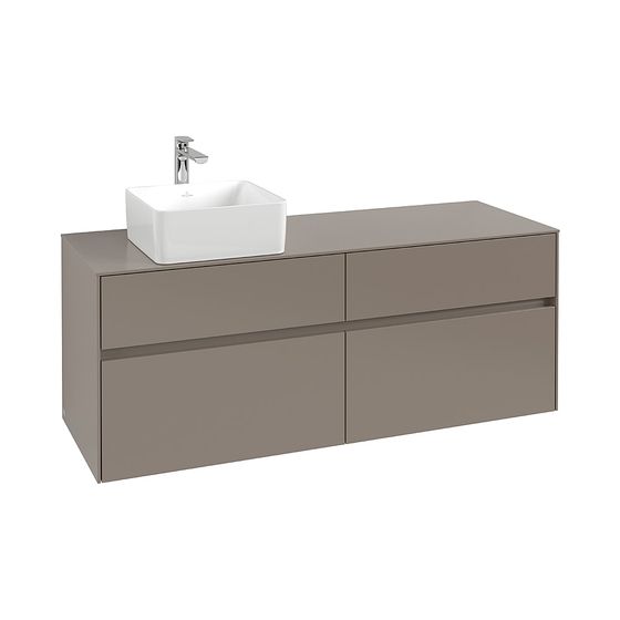 Villeroy & Boch Waschtischunterschrank Collaro C046B0 1400x548x500mm mit Beleuchtung 4 Auszüge Waschbecken links, Arizona Oak