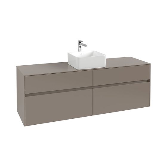 Villeroy & Boch Waschtischunterschrank Collaro C049 1600x548x500mm 4 Auszüge, Waschtisch mittig, Soft Grey