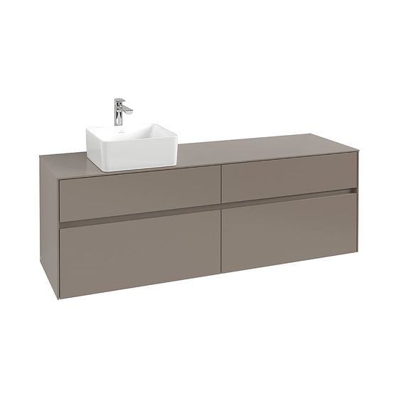 Villeroy & Boch Waschtischunterschrank Collaro C050B0 1600x548x500mm mit Beleuchtung, 4 Auszüge, Waschbecken links, Stone Oak