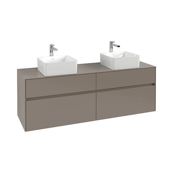 Villeroy & Boch Waschtischunterschrank Collaro C052 1600x548x500mm 4 Auszüge, für 2 Waschbecken Truffle Grey