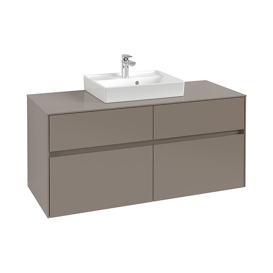 Villeroy & Boch Waschtischunterschrank Collaro 1200x548x500mm 4 Auszüge, Waschbecken mittig, Glossy Grey