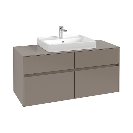 Villeroy & Boch Waschtischunterschrank Collaro C081B0 1200x548x500mm mit Beleuchtung, 2 Auszüge, Waschtisch mittig, Stone Oak