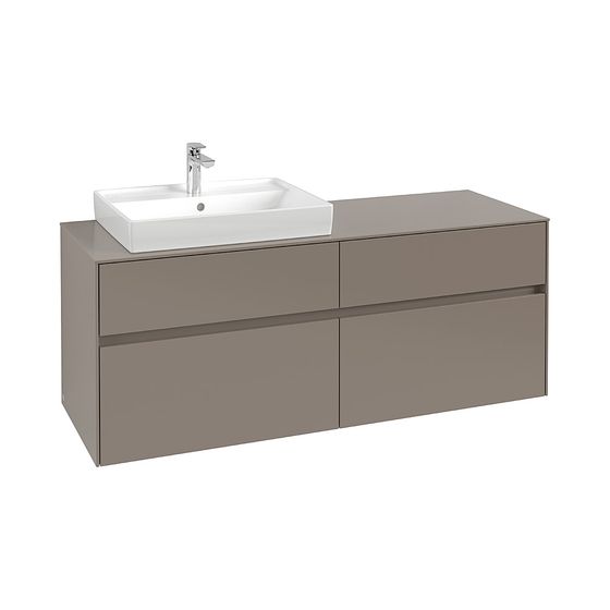 Villeroy & Boch Waschtischunterschrank Collaro C085B0 1400x548x500mm mit Beleuchtung 2 Auszüge, Waschbecken links, Nordic Oak