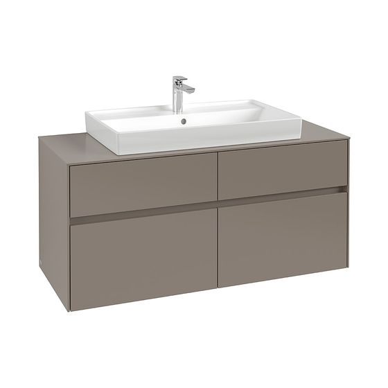 Villeroy & Boch Waschtischunterschrank Collaro C08700 1200x548x500mm 2 Auszüge, Waschtisch mittig, Glossy Grey