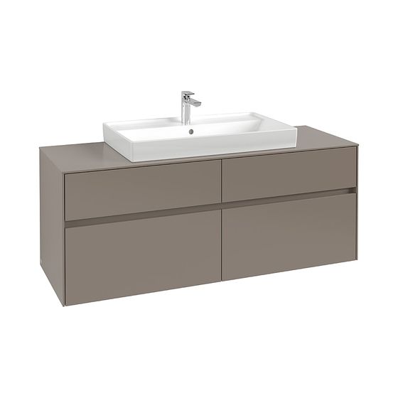 Villeroy & Boch Waschtischunterschrank Collaro C08800 1400x548x500mm 2 Auszüge, Waschtisch mittig, Glossy Grey