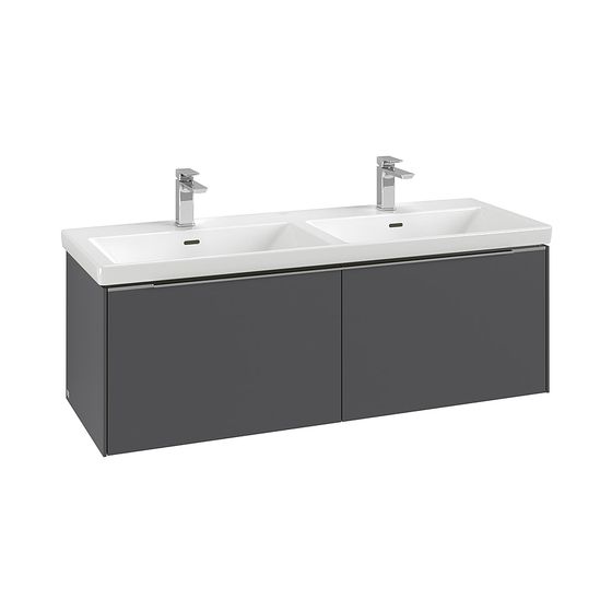 Villeroy & Boch Waschtischunterschrank Subway 3.0 C567L2 1272x429x462mm m. Beleucht. 2 Auszüge Waschtisch mittig Marine Blue