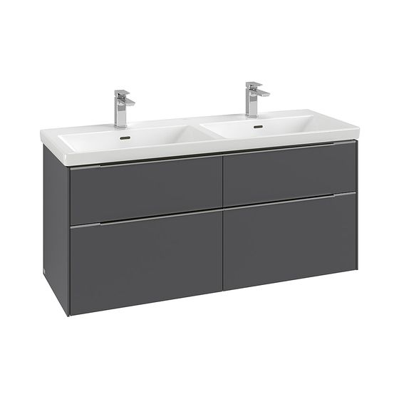 Villeroy & Boch Waschtischunterschrank Subway 3.0 C568L0 1272x576x462mm m. Beleucht. 4 Auszüge Waschtisch mittig, Pure White