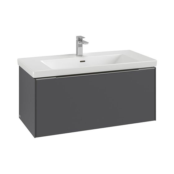 Villeroy & Boch Waschtischunterschrank Subway 3.0 L1 973x429x462mm mit Beleuchtung, 1 Auszug, Waschtisch mittig, Graphite