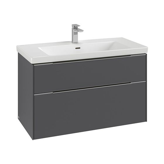 Villeroy & Boch Waschtischunterschrank Subway 3.0 L1 973x576x462mm mit Beleuchtung, 2 Auszüge, Waschtisch mittig, Arizona Oak