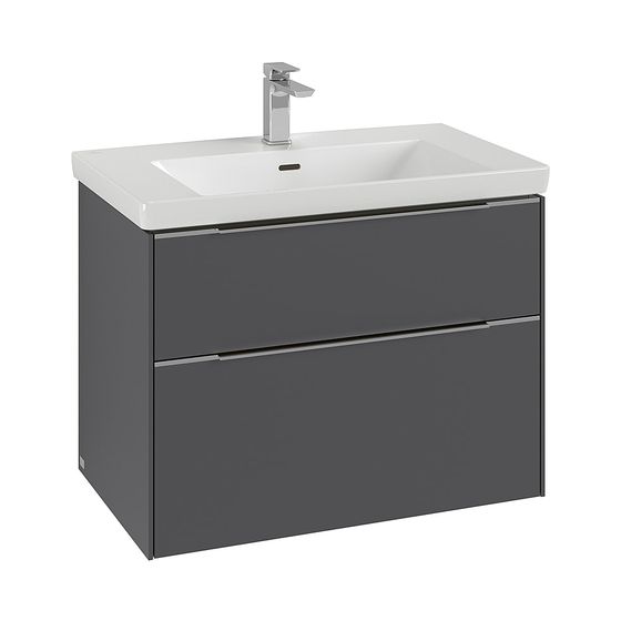 Villeroy & Boch Waschtischunterschrank Subway 3.0 L1 772x576x462mm mit Beleuchtung, 2 Auszüge, Waschtisch mittig, Stone Oak