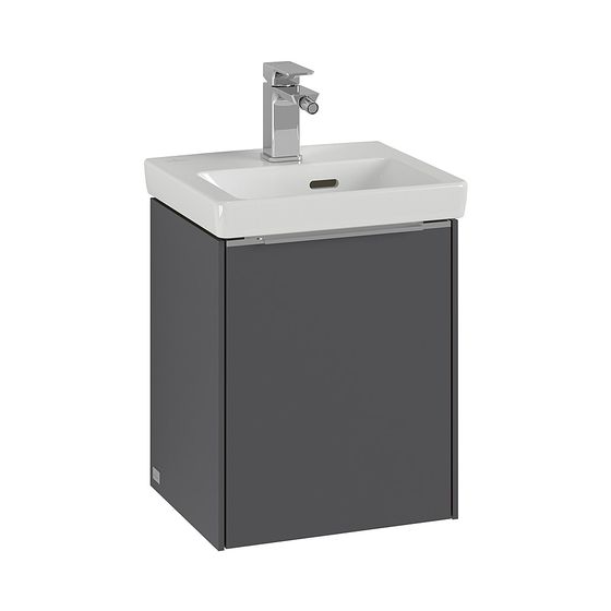 Villeroy & Boch Waschtischunterschrank Subway 3.0 00 351x429x293mm 1 Tür, Anschlag rechts, Waschtisch mittig, Volcano Black