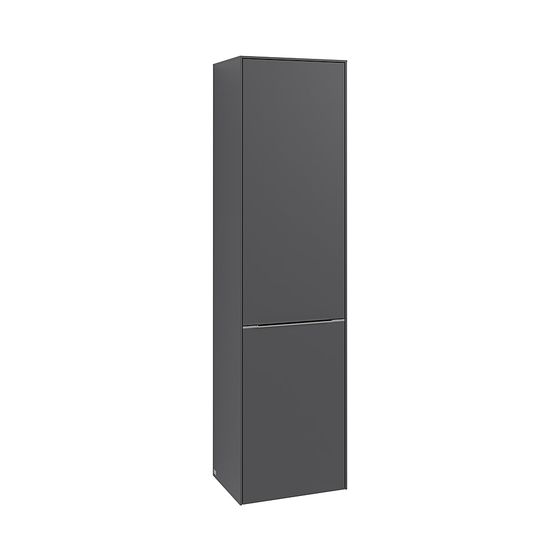 Villeroy & Boch Hochschrank Subway 3.0 00 450x1710x346mm 1 Tür, 1 Wäscheklappe Anschlag links, Volcano Black