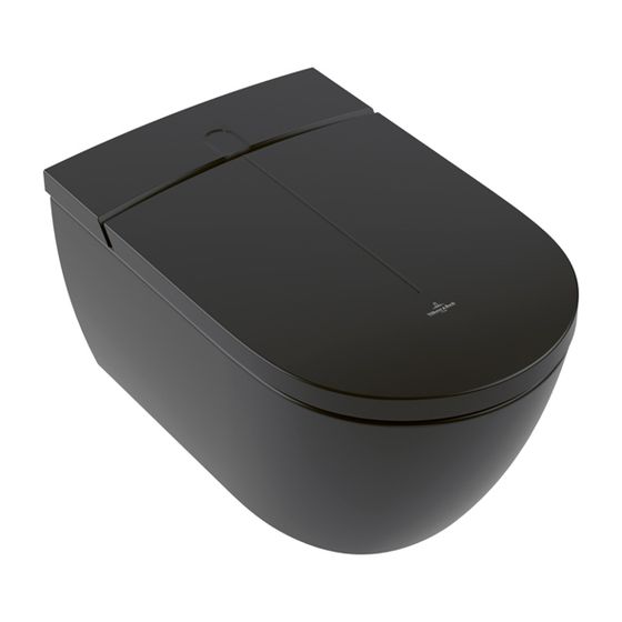 Villeroy & Boch Dusch-WC spülrandlos ViClean-I200595x385x400mm Oval Pure Black CeramicPlus