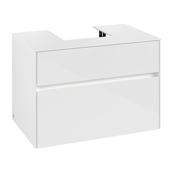 Villeroy & Boch Waschtischunterschrank Collaro C093B0 800x548x500mm mit Beleuchtung Glossy White