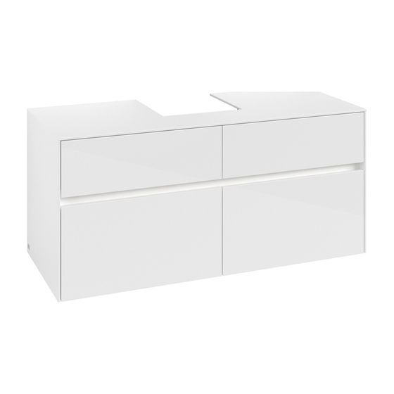 Villeroy & Boch Waschtischunterschrank Collaro C097B0 1200x548x500mm mit Beleuchtung Glossy White